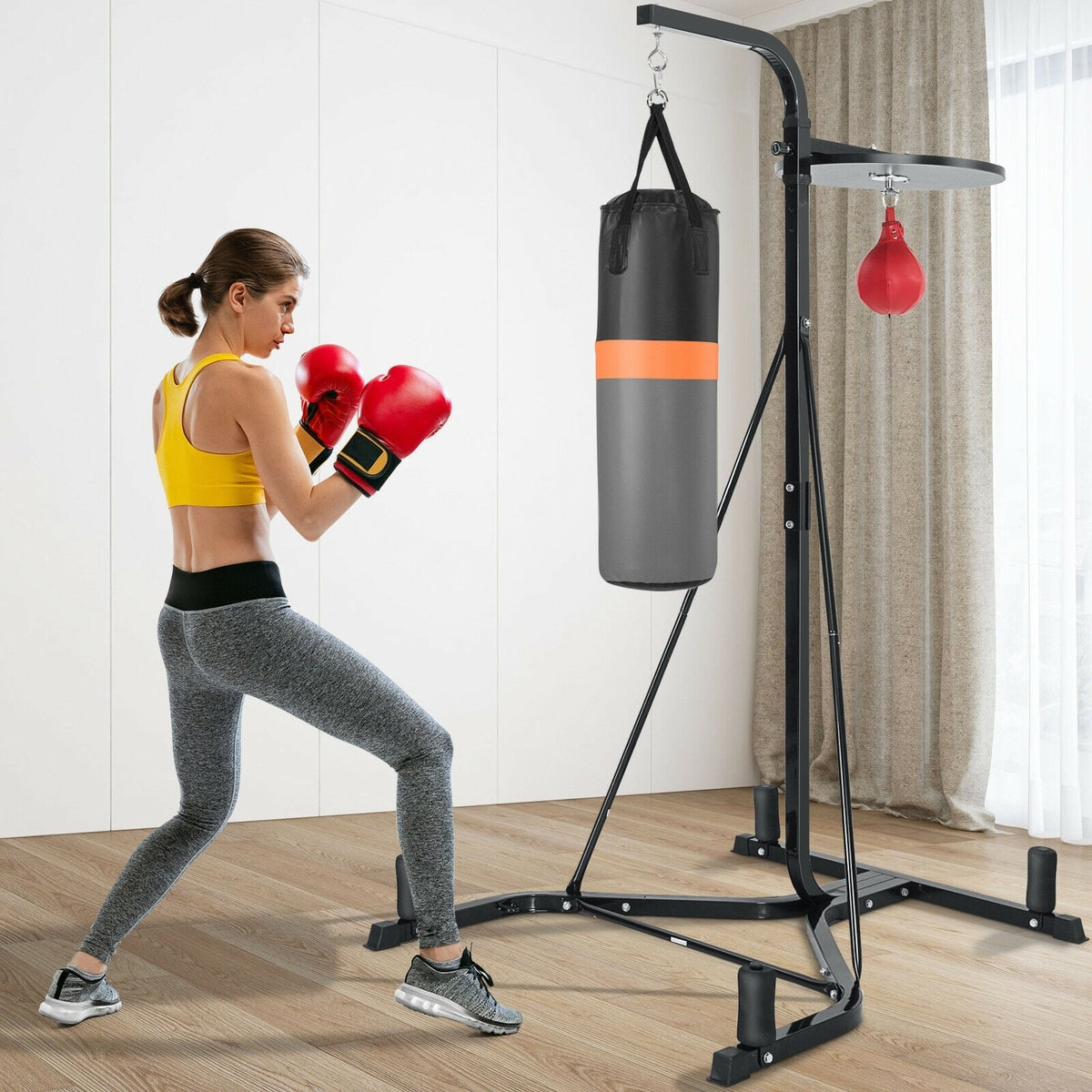 Heavy Duty Boxing Punching Stand With Heavy Bag-Boxing & Martial Arts-DECOROLALA