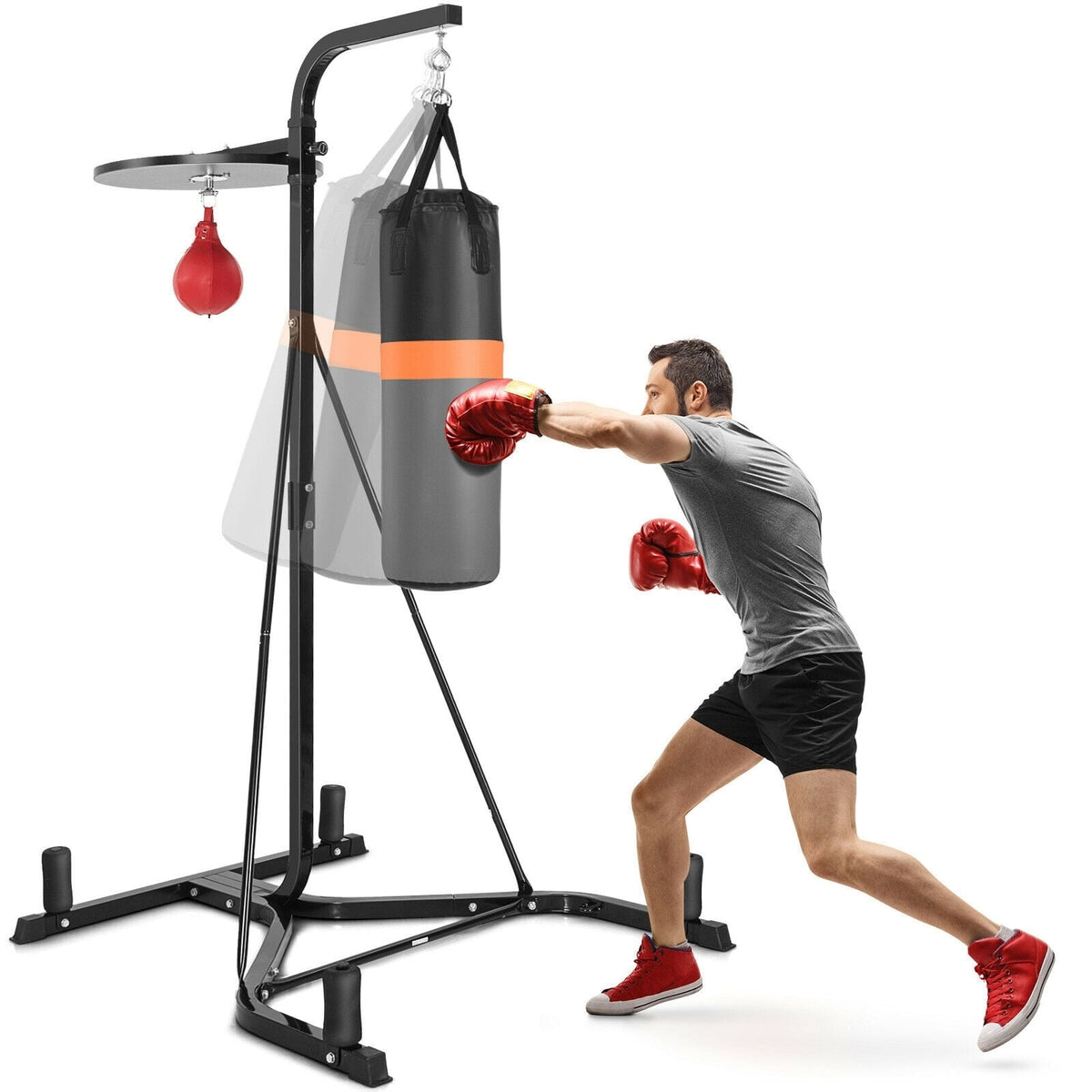 Heavy Duty Boxing Punching Stand With Heavy Bag-Boxing & Martial Arts-DECOROLALA