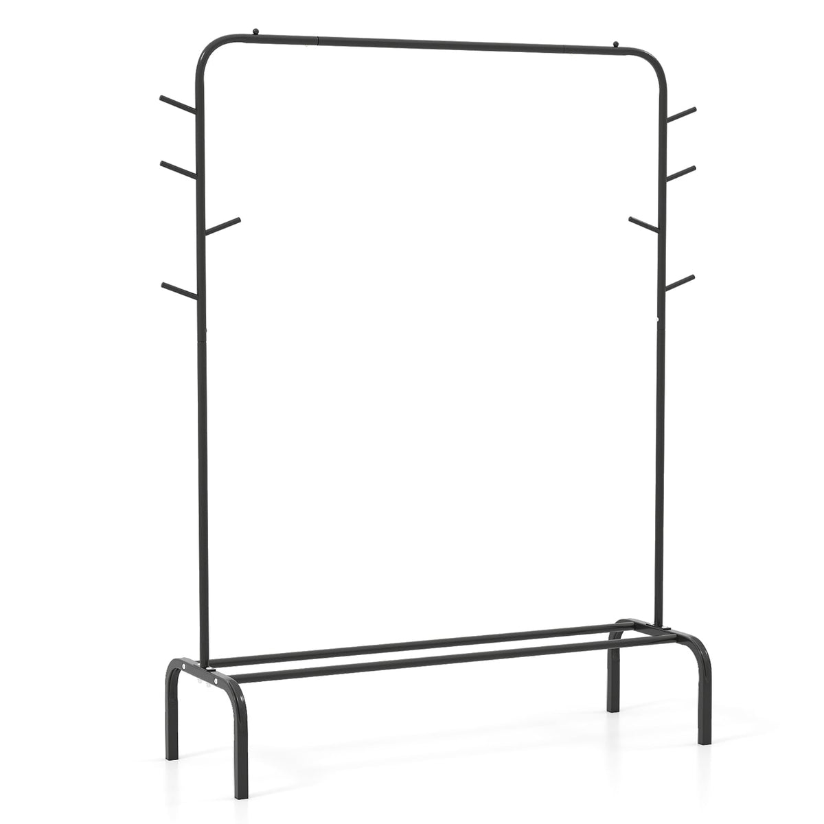 Heavy Duty Clothes Rack 50-Inch Wide Metal Garment Wardrobe Rack-Black-Clothing & Closet Storage-DECOROLALA