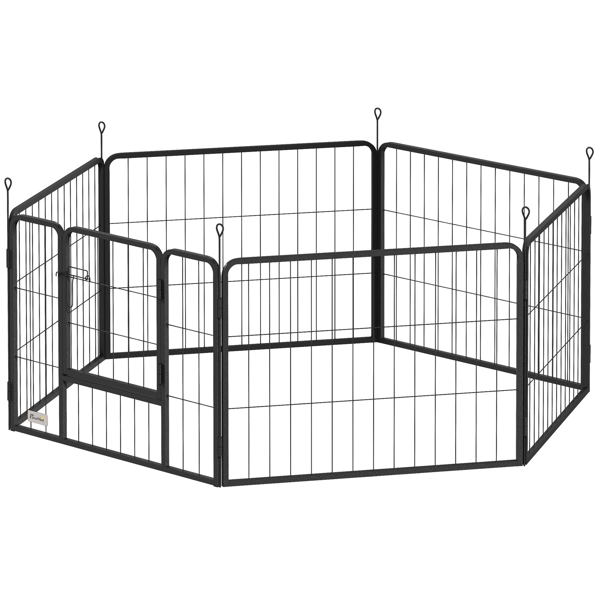 Heavy Duty Dog Playpen with Door for Small Dogs, 6 Panels, 23.5"H-Dogs-DECOROLALA