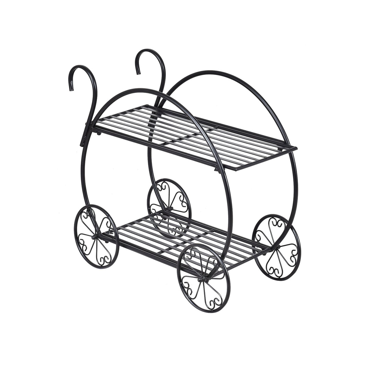 Heavy Duty Metal Flower Cart Plant Stand-Plant Stands-DECOROLALA