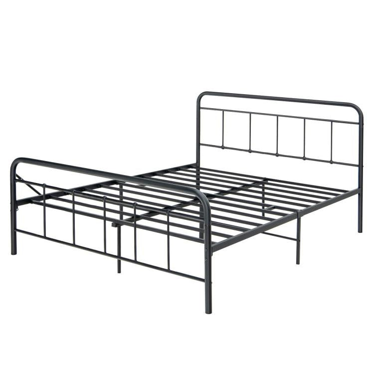 Heavy Duty Metal Platform Bed Frame with Headboard-Full Size-Simple Bed Frame-DECOROLALA