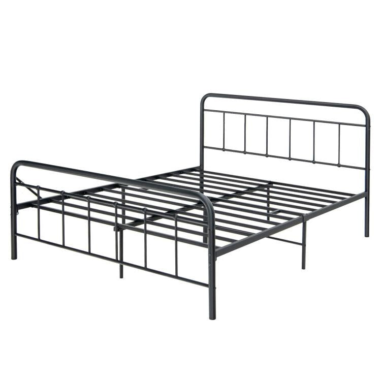 Heavy Duty Metal Platform Bed Frame with Headboard-Queen Size-Simple Bed Frame-DECOROLALA
