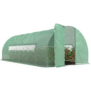 Heavy Duty Walk-in Tunnel Greenhouse 20x10x6.6ft - Green PE Cover-DECOROLALA