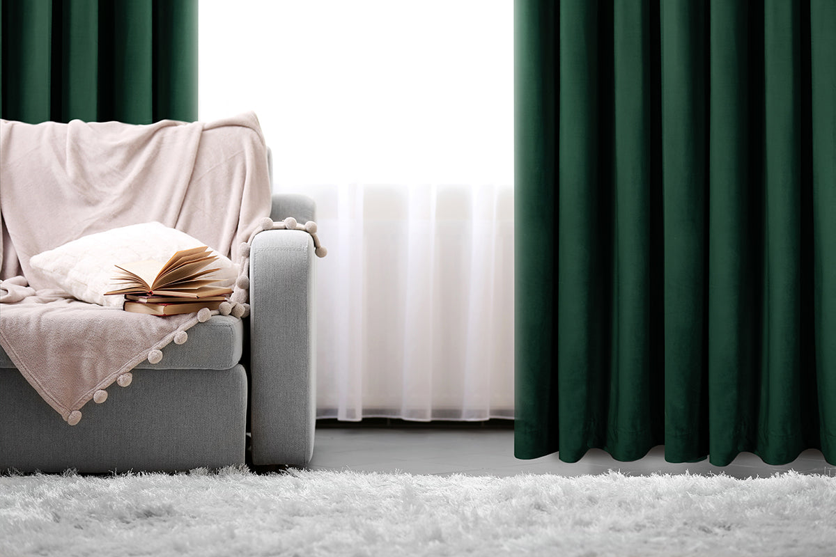 Heavy Velvet Textured Curtains 60" x 95"-Curtains-DECOROLALA