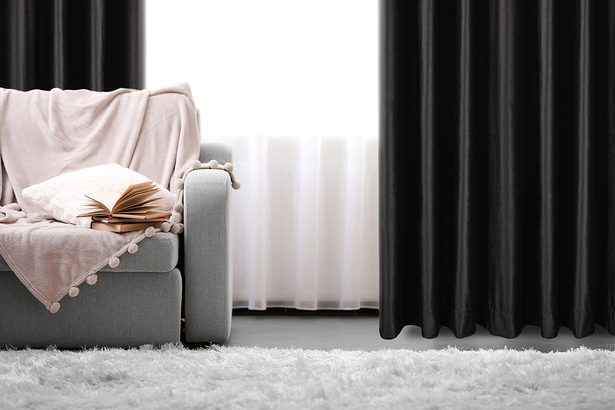 Heavy Velvet Textured Curtains 60" x 95"-Curtains-DECOROLALA