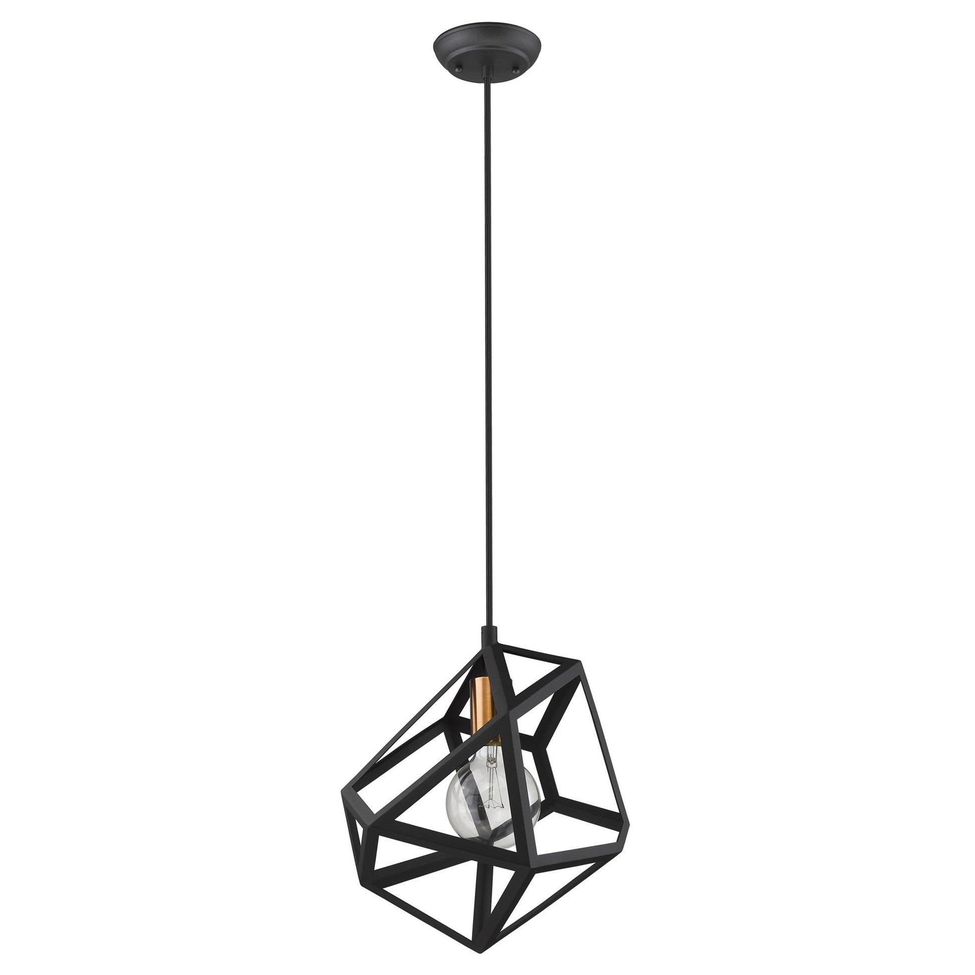 Hedron 1-Light Matte Black Pendant-Pendants-Hanging Lights-DECOROLALA