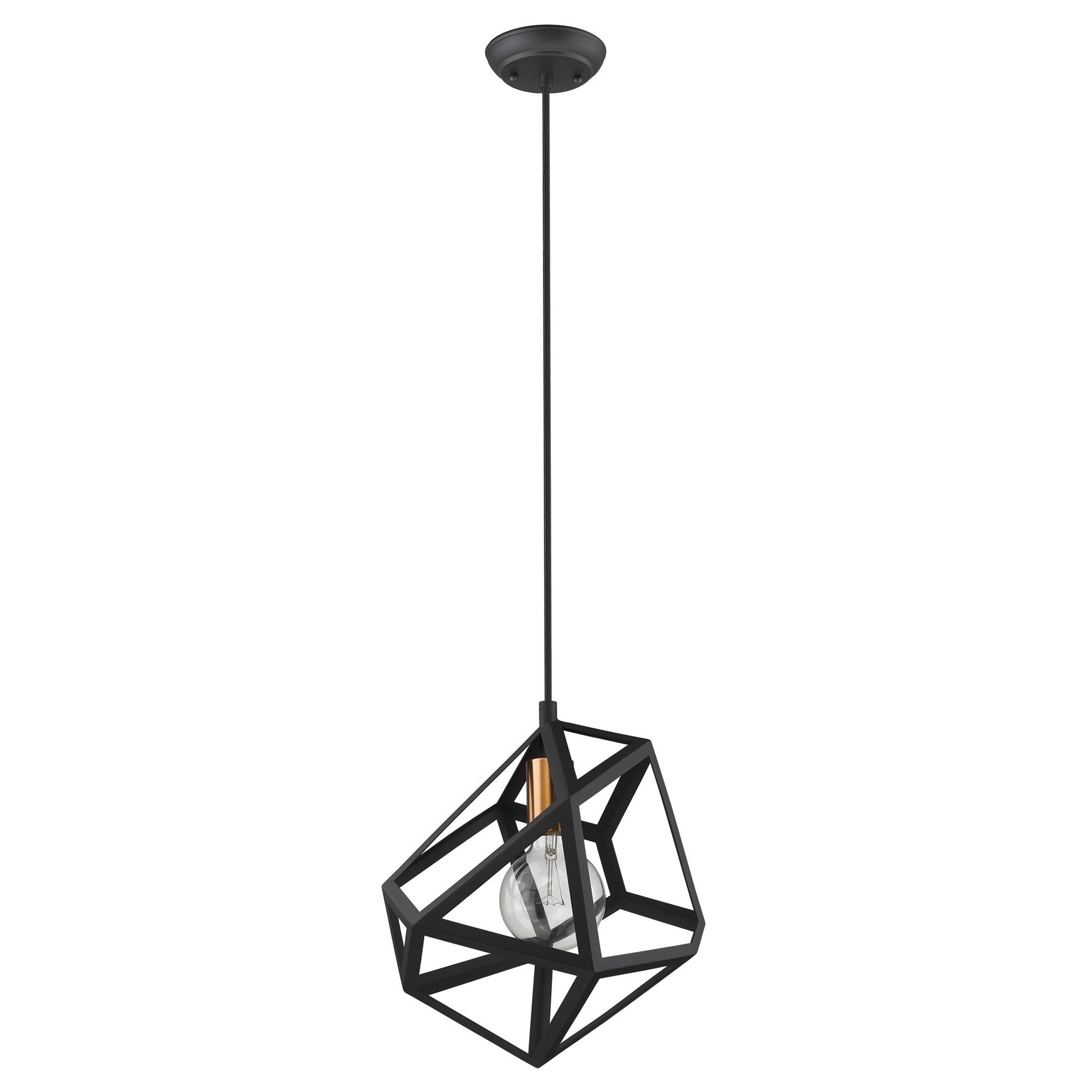 Hedron 1-Light Matte Black Pendant-Pendants-Hanging Lights-DECOROLALA