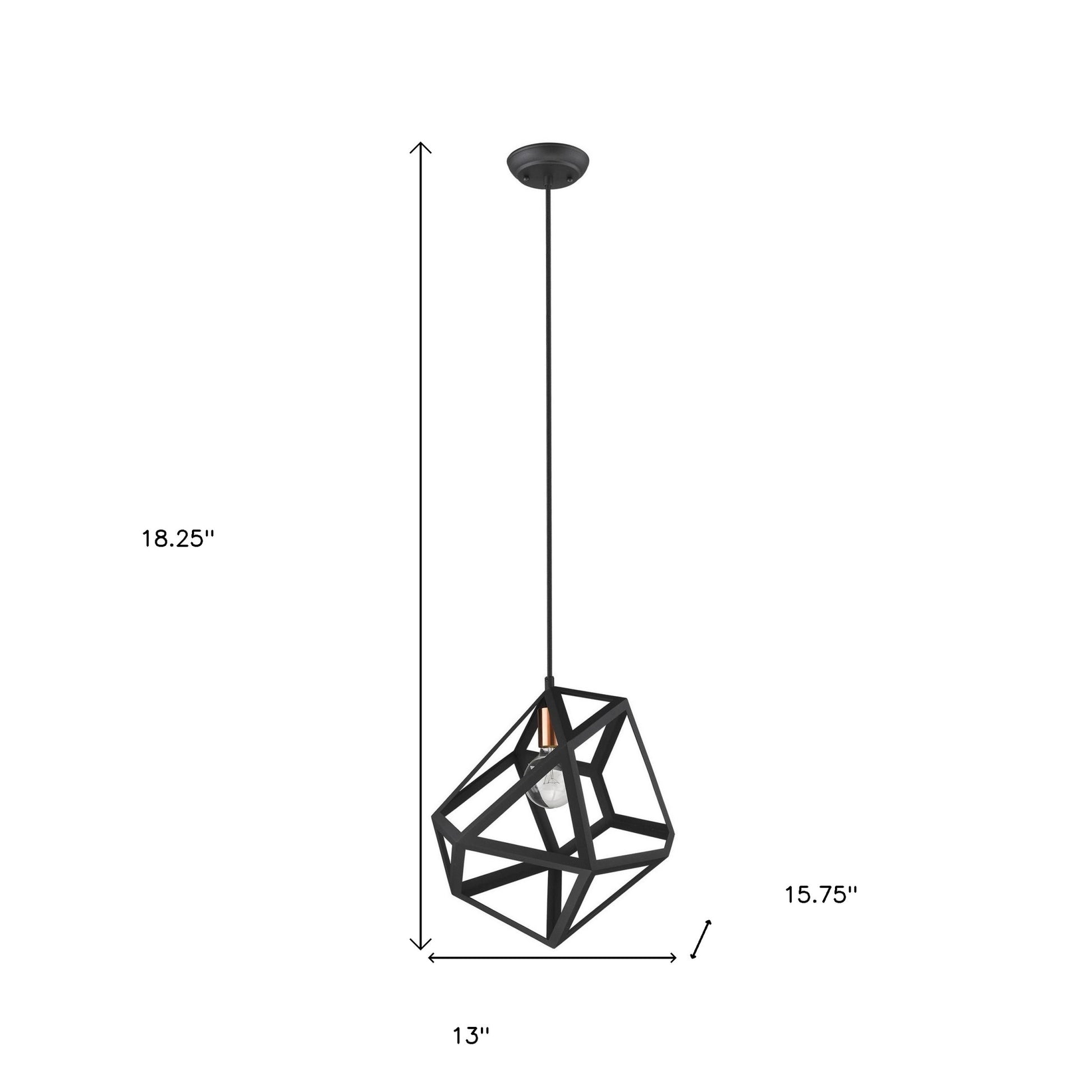 Hedron 1-Light Matte Black Pendant-Pendants-Hanging Lights-DECOROLALA