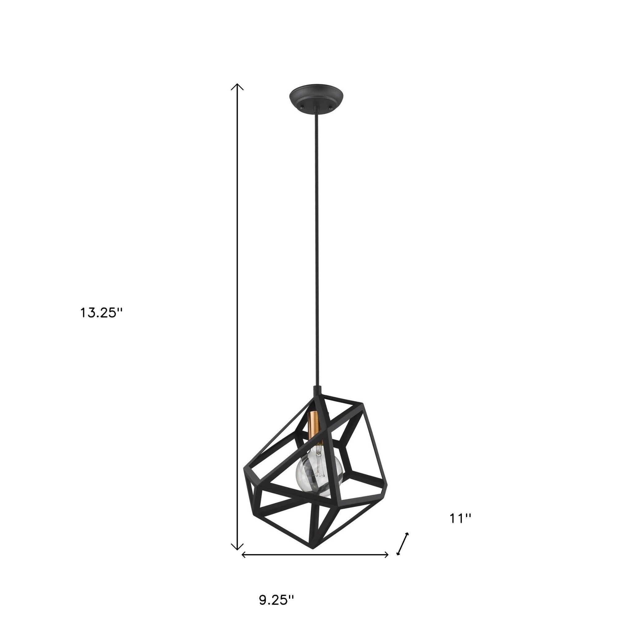Hedron 1-Light Matte Black Pendant-Pendants-Hanging Lights-DECOROLALA