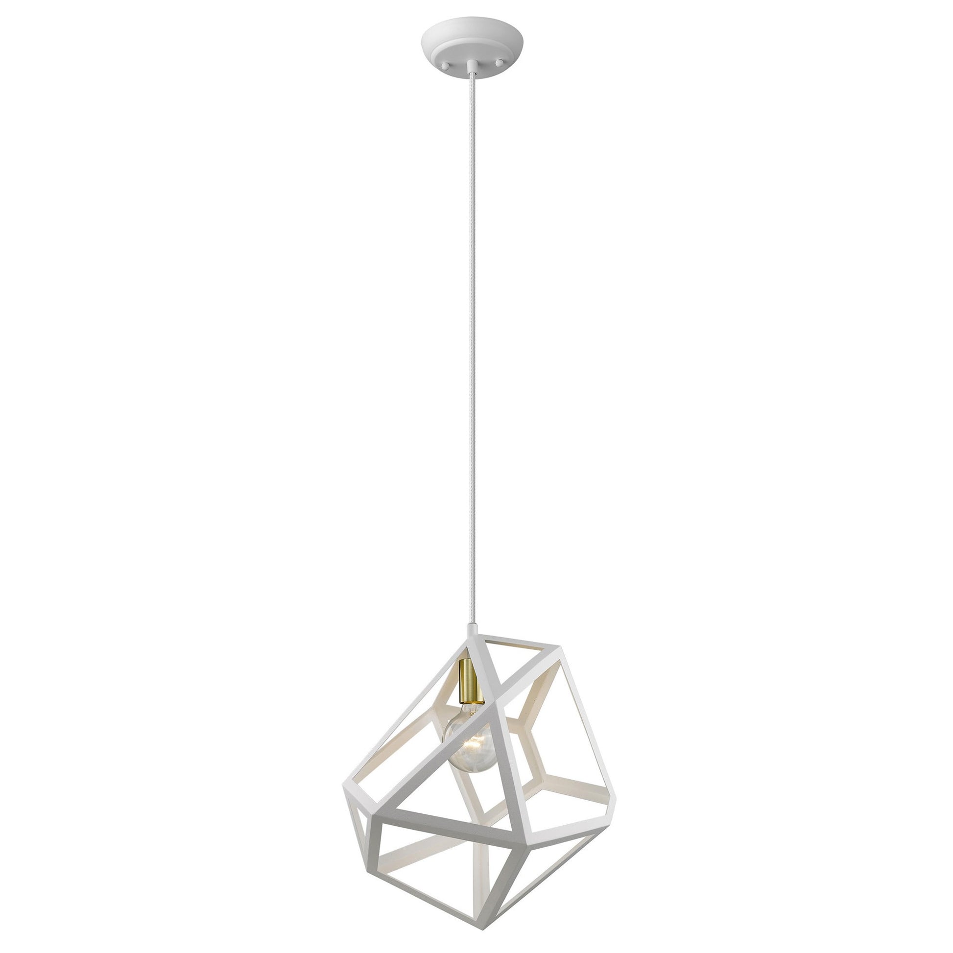 Hedron 1-Light White Pendant-Pendants-Hanging Lights-DECOROLALA