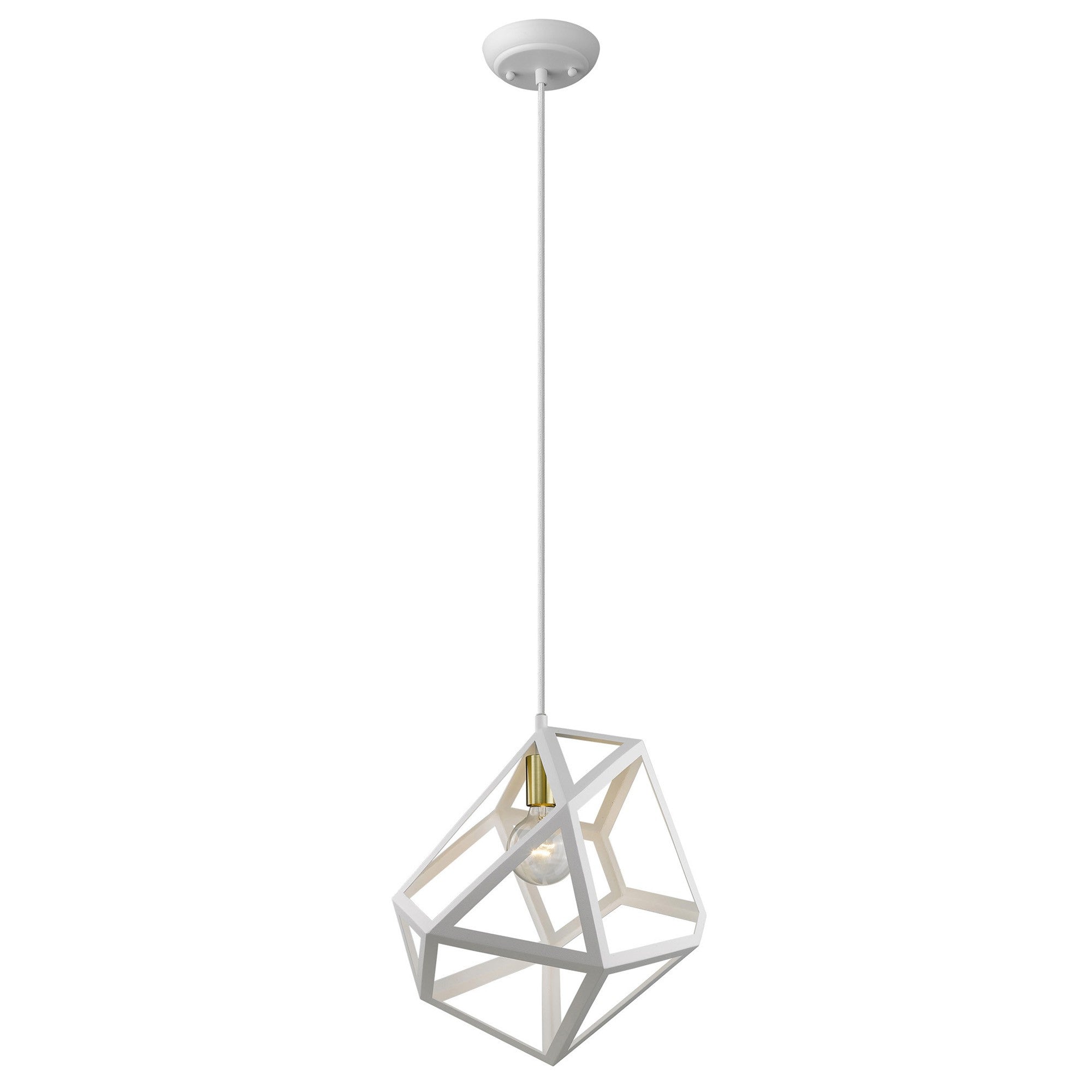 Hedron 1-Light White Pendant-Pendants-Hanging Lights-DECOROLALA