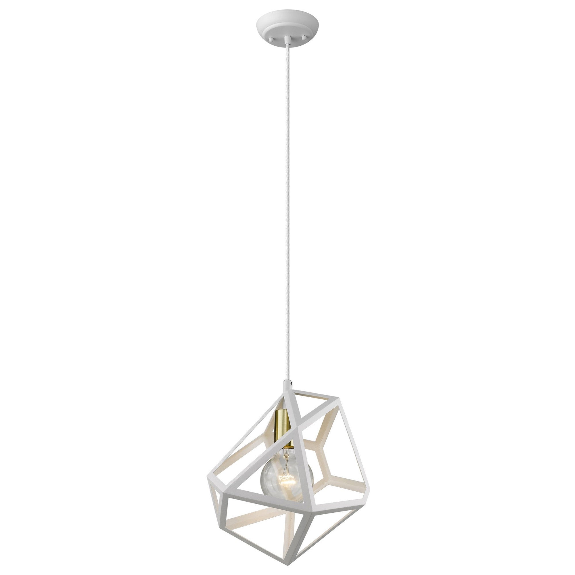 Hedron 1-Light White Pendant-Pendants-Hanging Lights-DECOROLALA