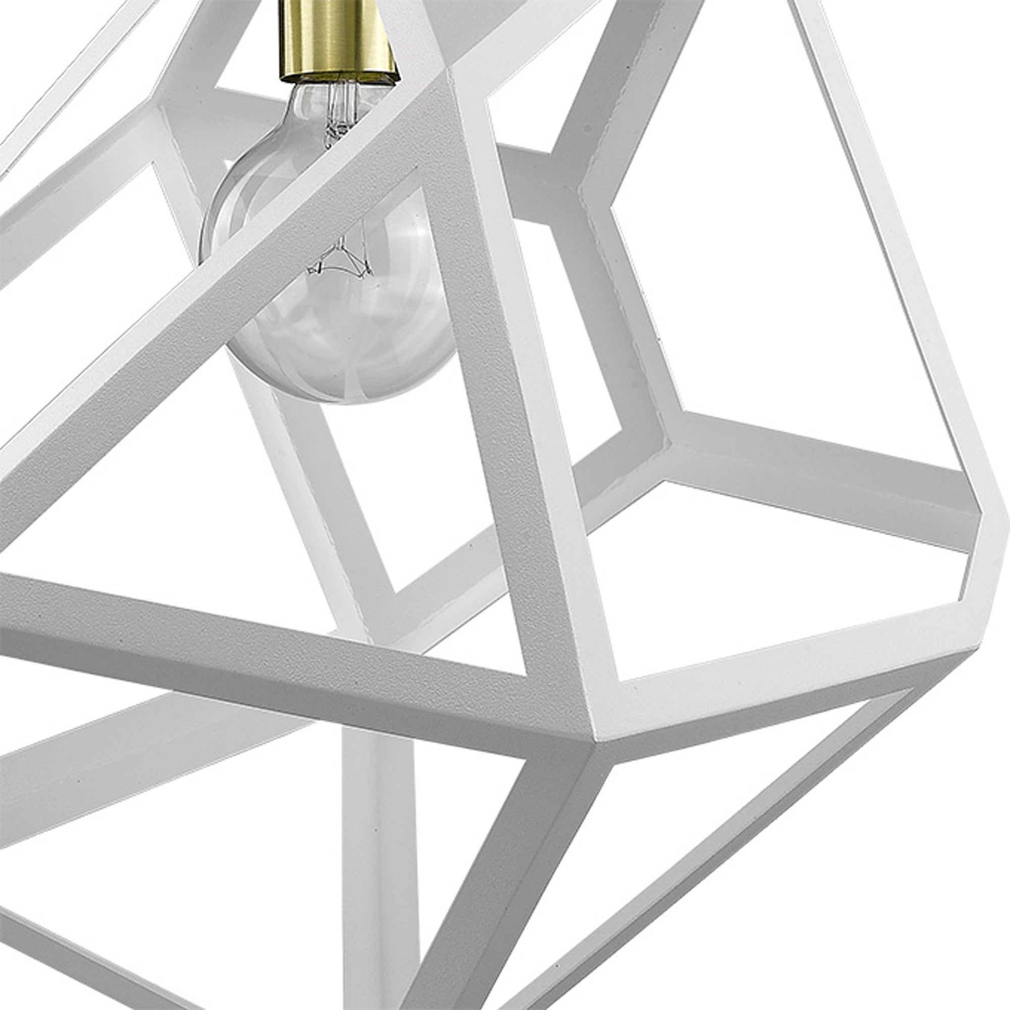 Hedron 1-Light White Pendant-Pendants-Hanging Lights-DECOROLALA