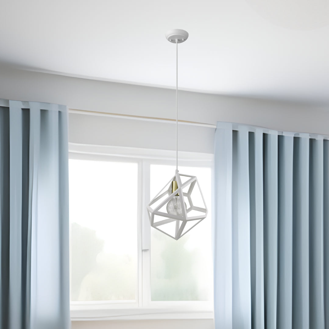 Hedron 1-Light White Pendant-Pendants-Hanging Lights-DECOROLALA