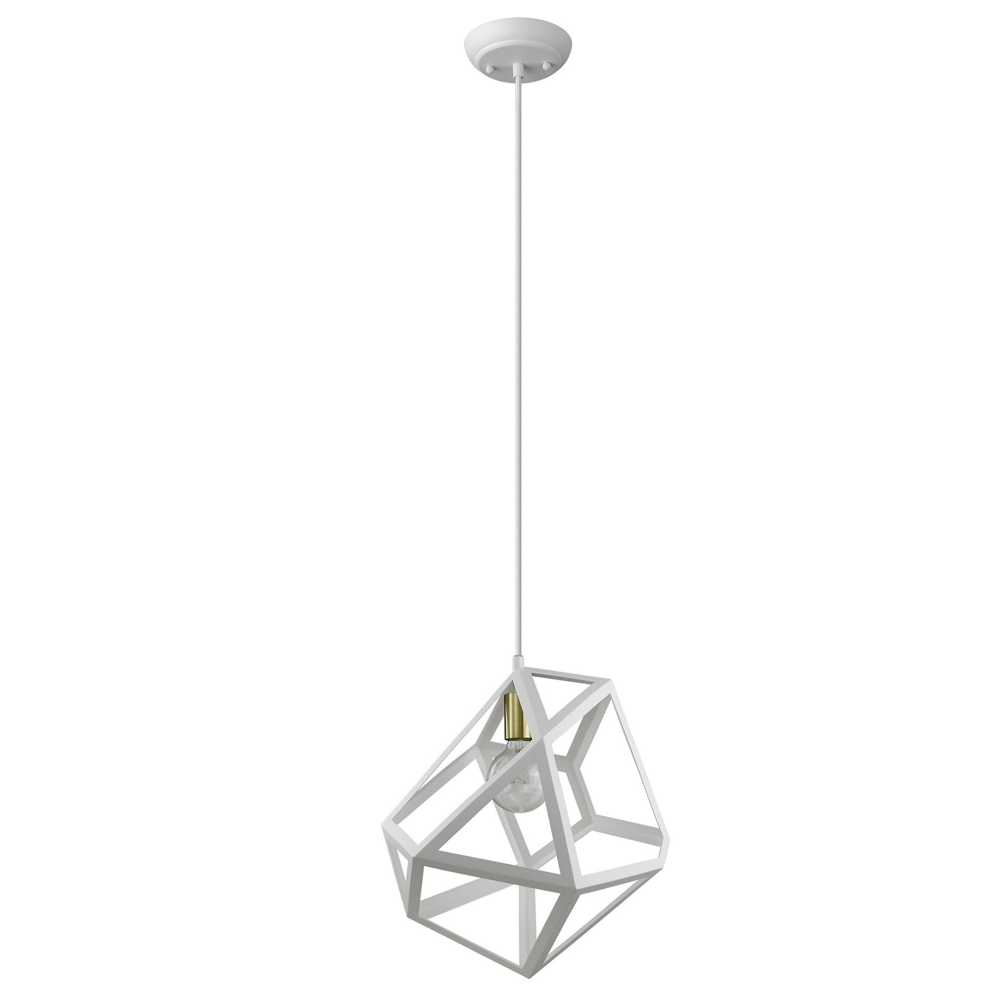 Hedron 1-Light White Pendant-Pendants-Hanging Lights-DECOROLALA