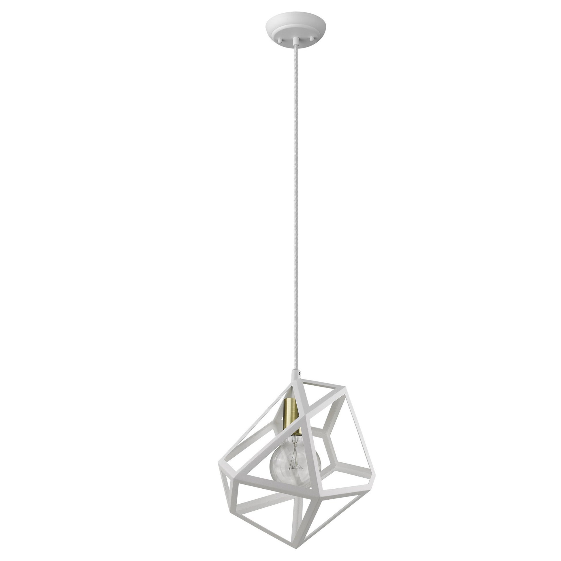 Hedron 1-Light White Pendant-Pendants-Hanging Lights-DECOROLALA