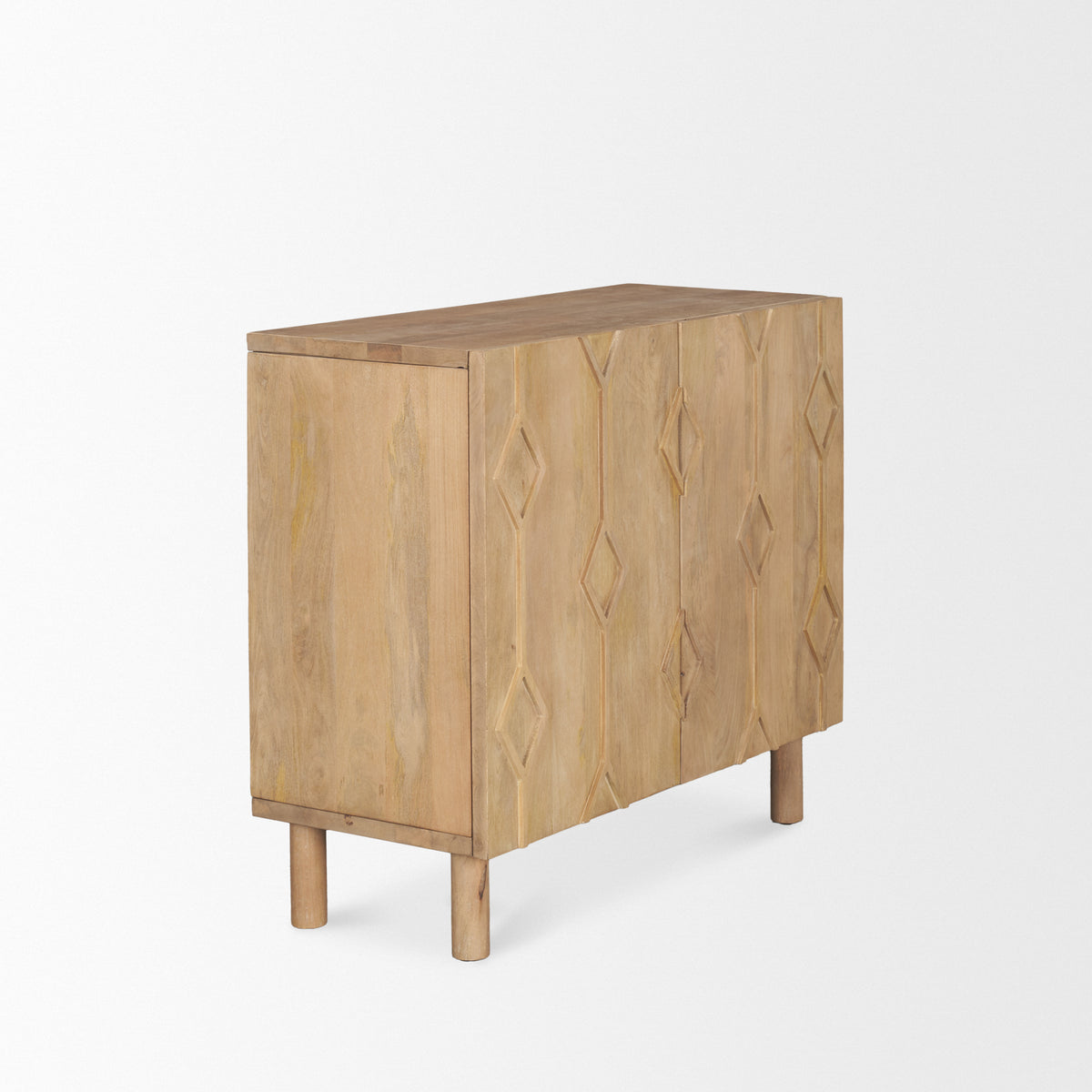 Heera Diamond Motif Accent Cabinet - Light Brown-Accent Cabinets & Chests-DECOROLALA