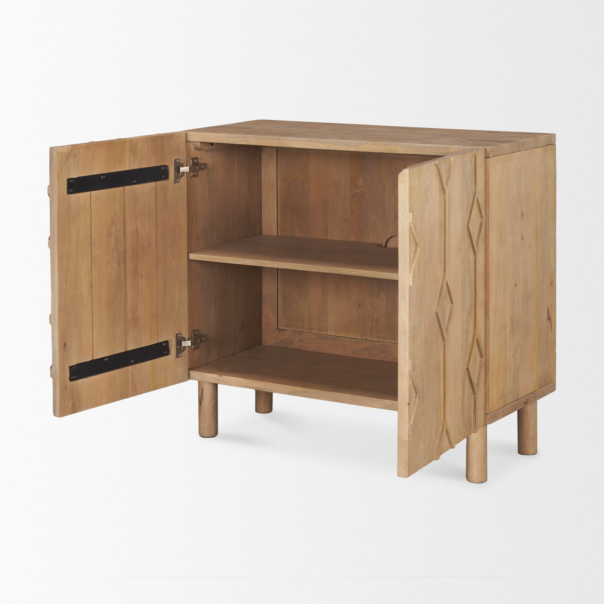 Heera Diamond Motif Accent Cabinet - Light Brown-Accent Cabinets & Chests-DECOROLALA