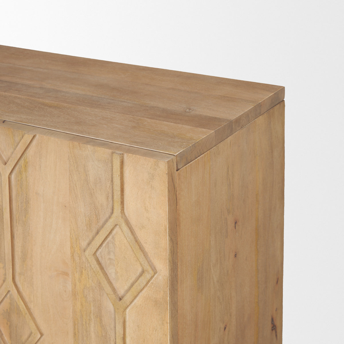 Heera Diamond Motif Accent Cabinet - Light Brown-Accent Cabinets & Chests-DECOROLALA