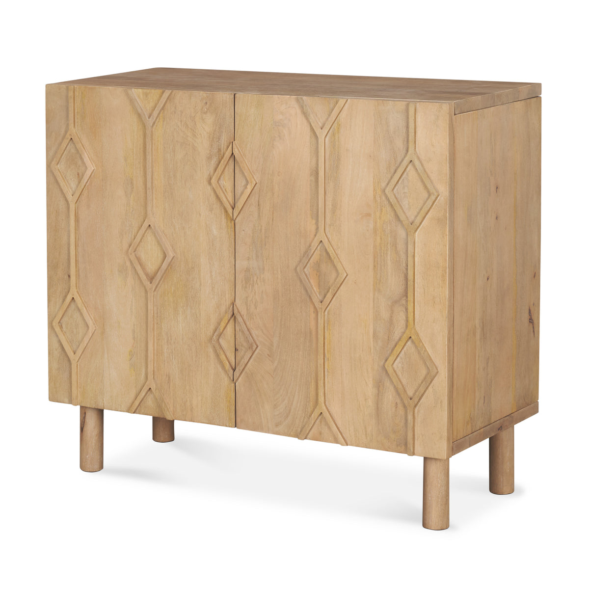 Heera Diamond Motif Accent Cabinet - Light Brown-Accent Cabinets & Chests-DECOROLALA
