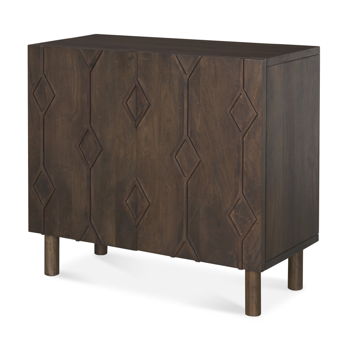 Heera Diamond Motif Accent Cabinet - Light Brown-Accent Cabinets & Chests-DECOROLALA
