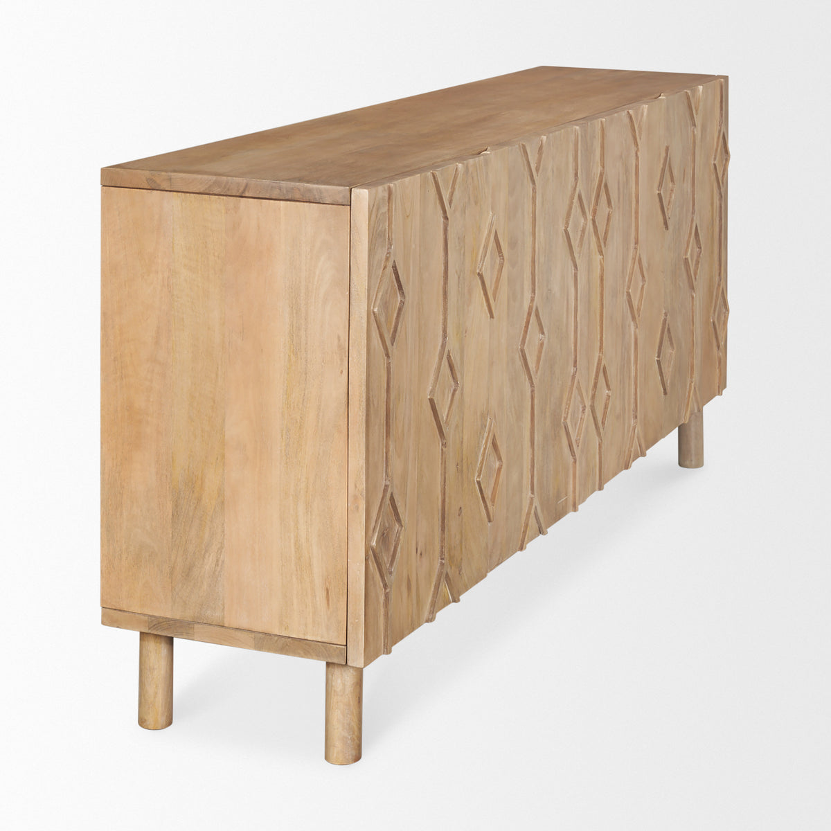 Heera Light Diamond w/ Shelf Motif Sideboard-Sideboards & Buffets-DECOROLALA