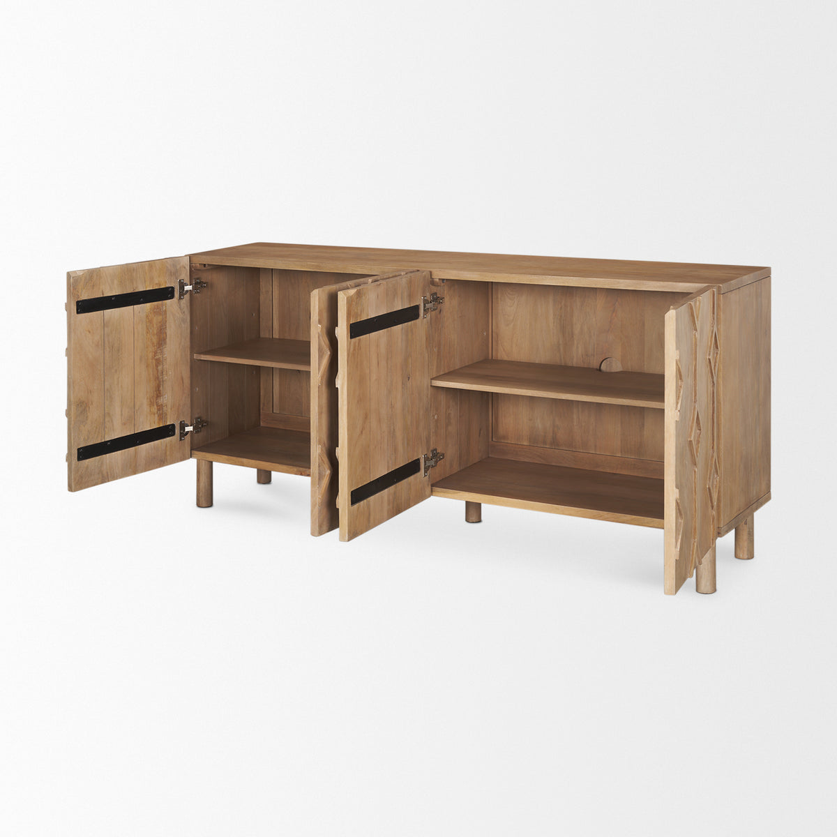 Heera Light Diamond w/ Shelf Motif Sideboard-Sideboards & Buffets-DECOROLALA