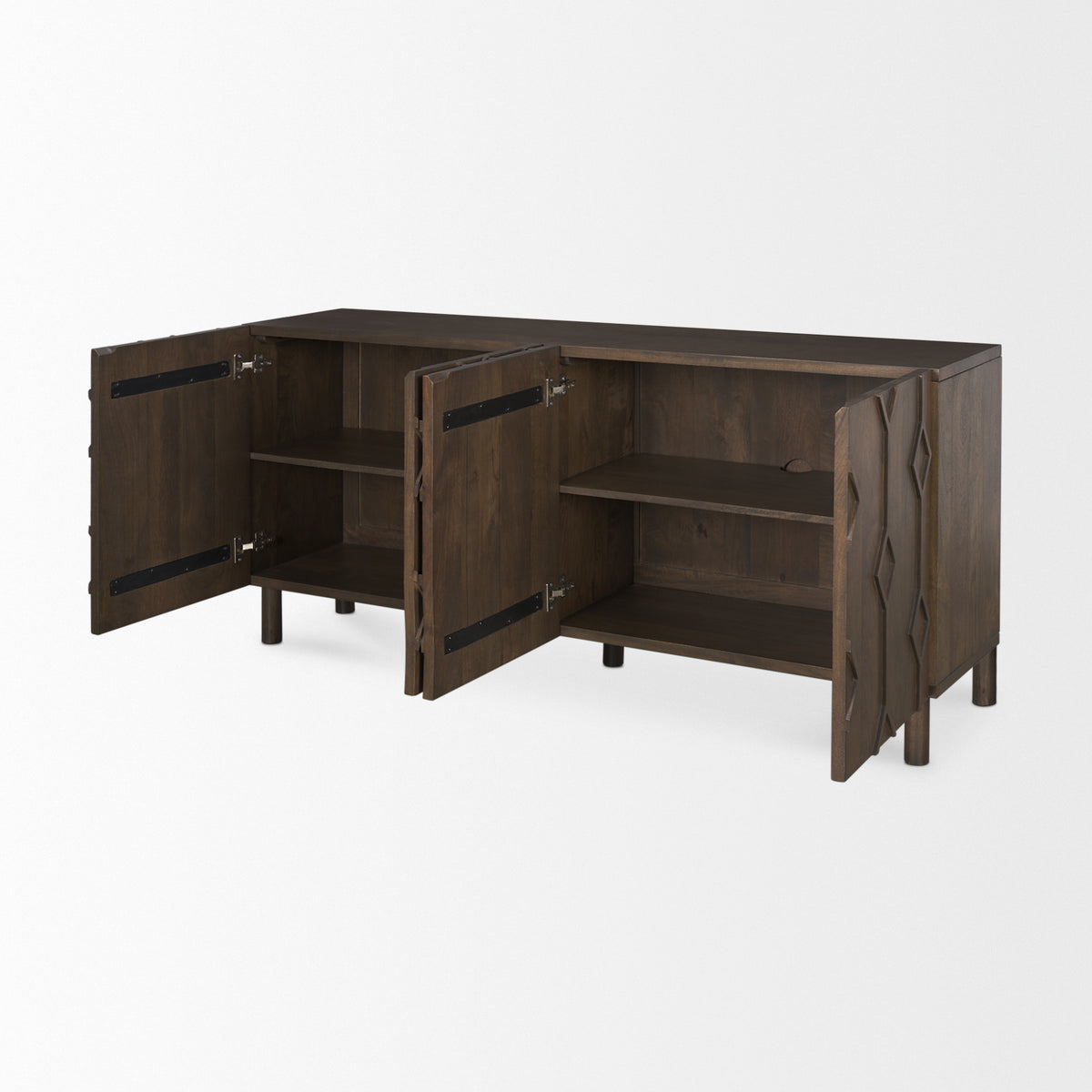 Heera Light Diamond w/ Shelf Motif Sideboard-Sideboards & Buffets-DECOROLALA