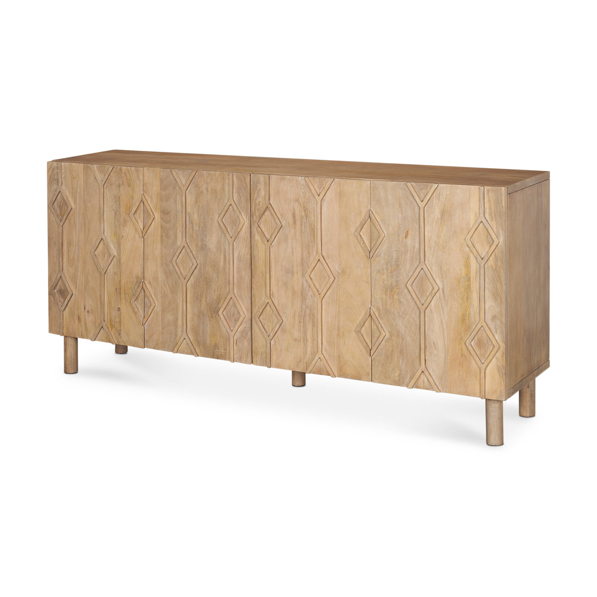 Heera Light Diamond w/ Shelf Motif Sideboard-Sideboards & Buffets-DECOROLALA