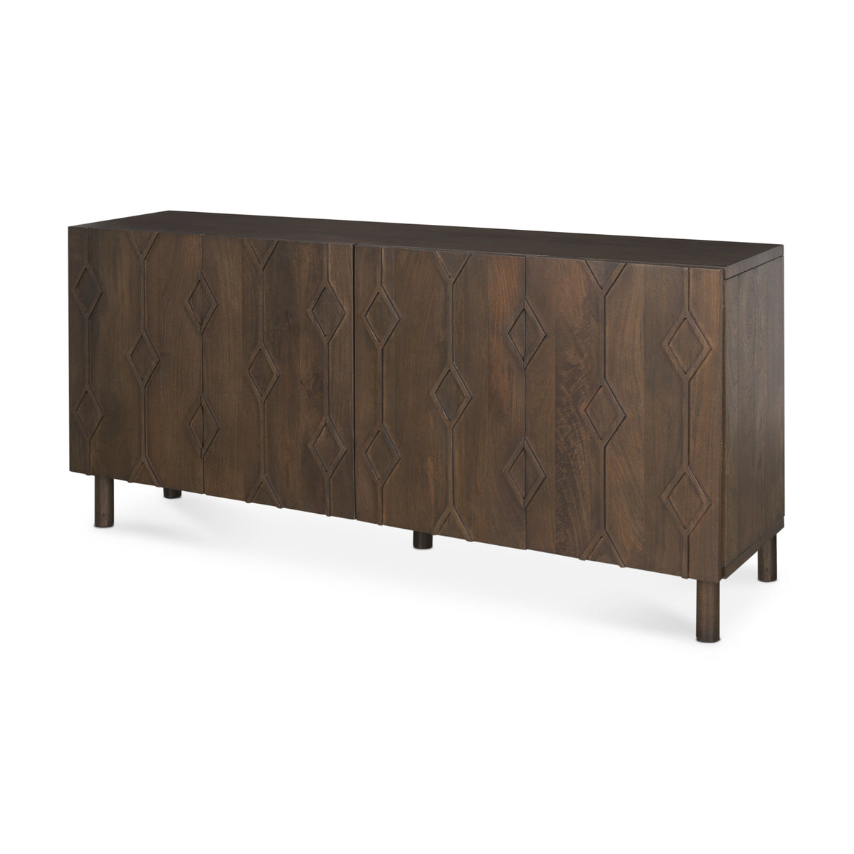 Heera Light Diamond w/ Shelf Motif Sideboard-Sideboards & Buffets-DECOROLALA
