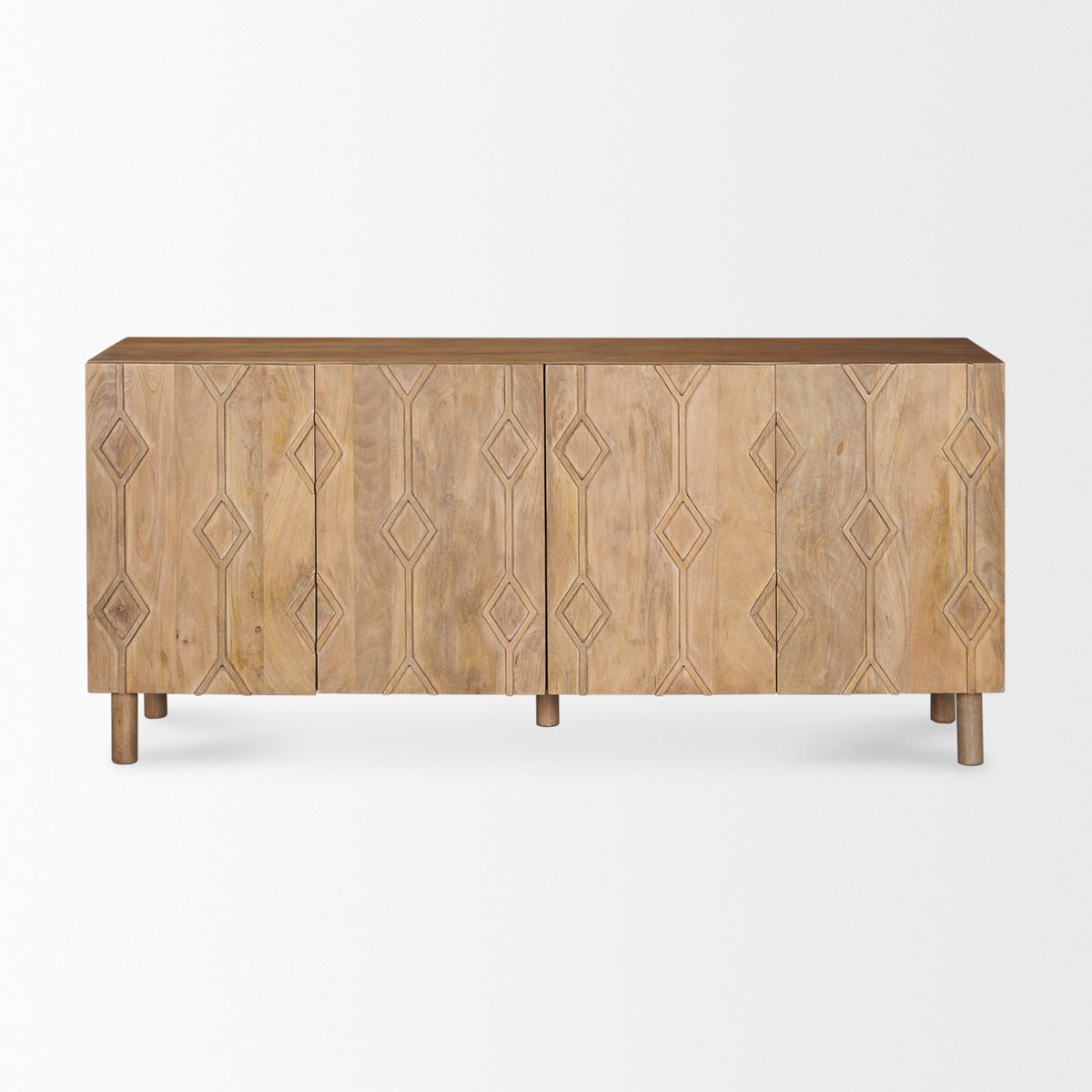 Heera Light Diamond w/ Shelf Motif Sideboard-Sideboards & Buffets-DECOROLALA