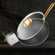 New Pure Titanium Non-Coated Non-Stick Frying Pan Household Cooking Pan Kitchen Induction Cooker Gas Stove Cookware Set