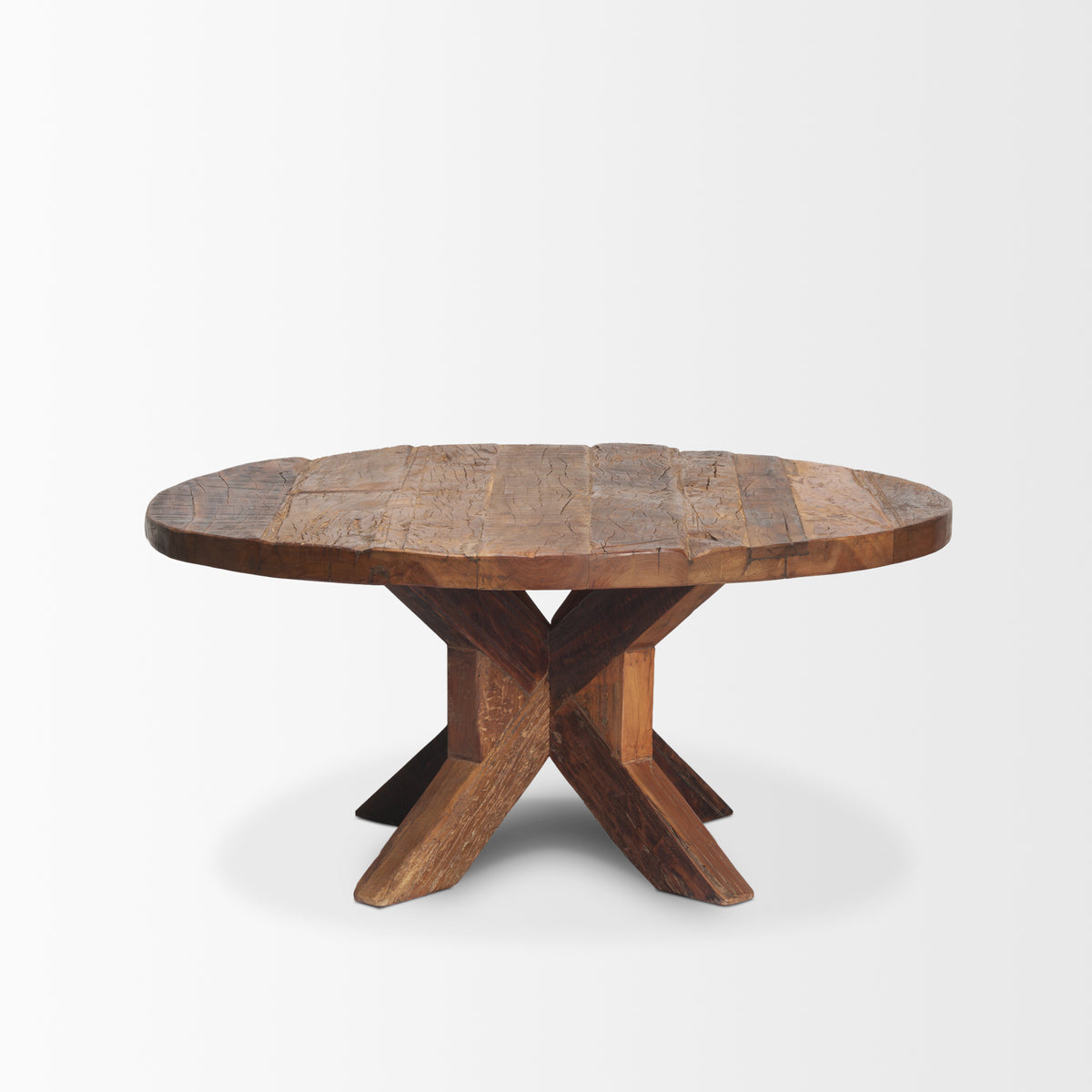 Heidi Reclaimed Brown Wooden Coffee Table-Coffee Tables-DECOROLALA