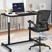 Height Adjustable Computer Desk Sit to Stand Rolling Notebook Table -Black-Standing Desks-DECOROLALA