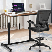 Height Adjustable Computer Desk Sit to Stand Rolling Notebook Table-Brown-Standing Desks-DECOROLALA