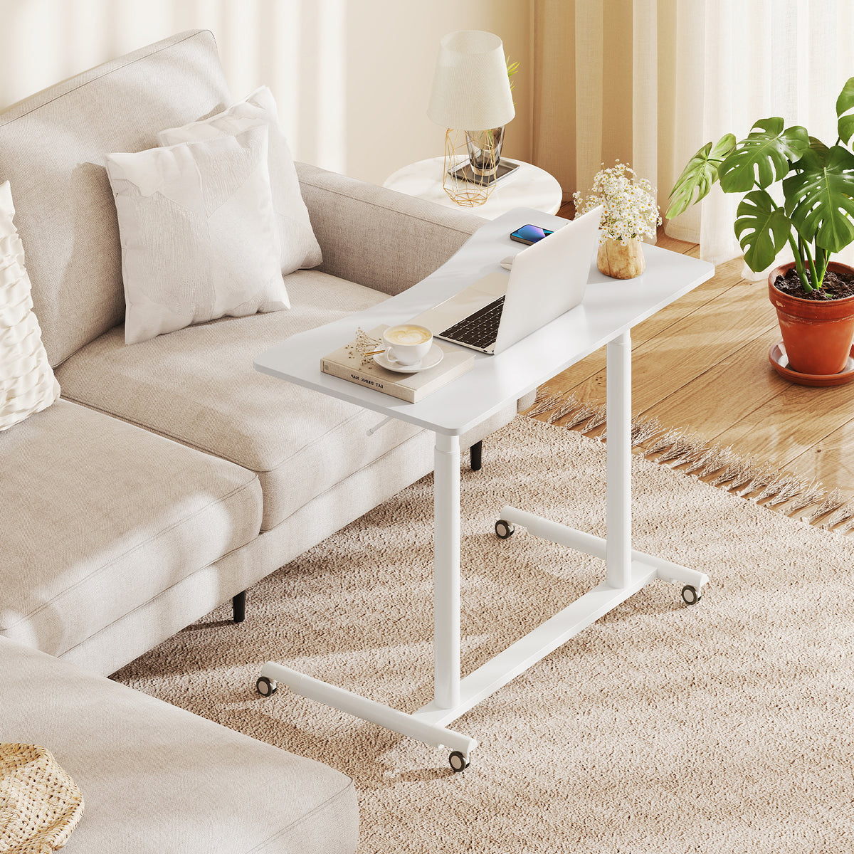 Height Adjustable Computer Desk Sit to Stand Rolling Table-Standing Desks-DECOROLALA