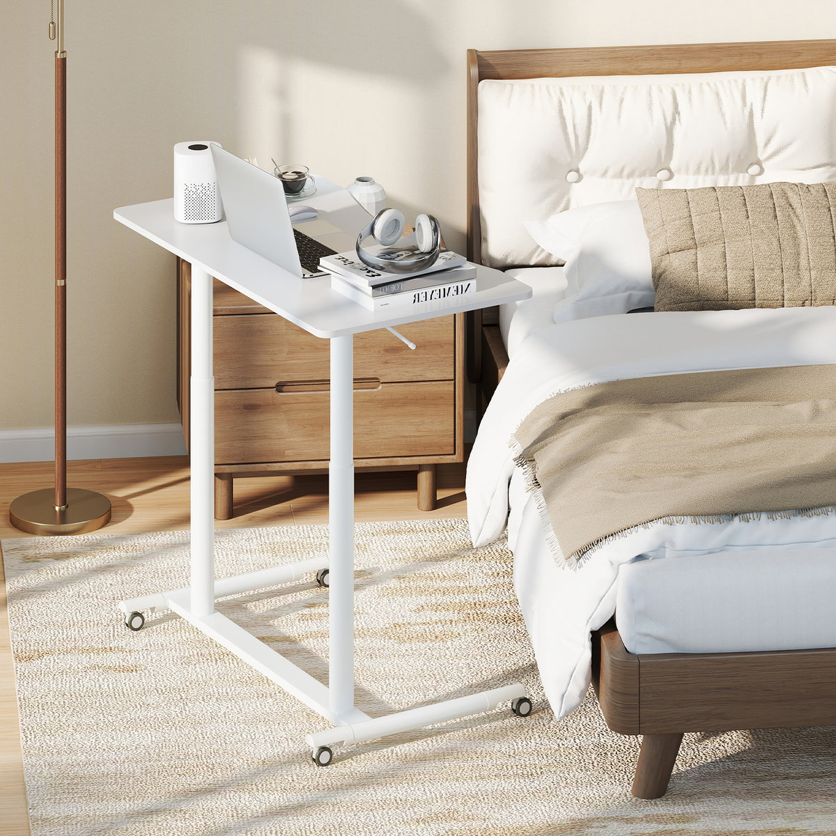 Height Adjustable Computer Desk Sit to Stand Rolling Table-Standing Desks-DECOROLALA