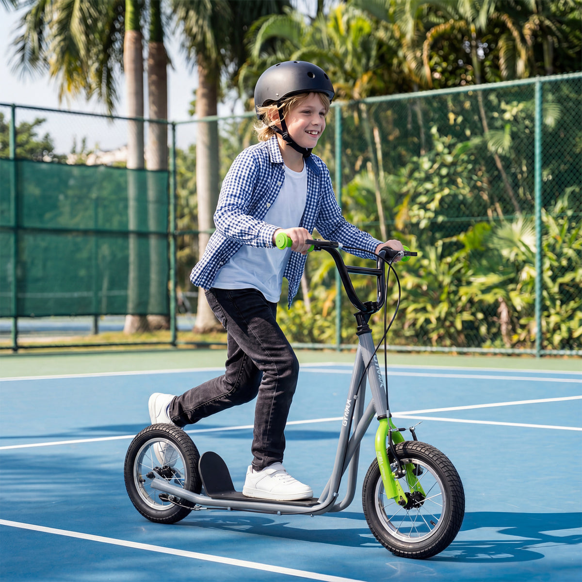 Height Adjustable Kid Kick Scooter with 12 Inch Air Filled Wheel