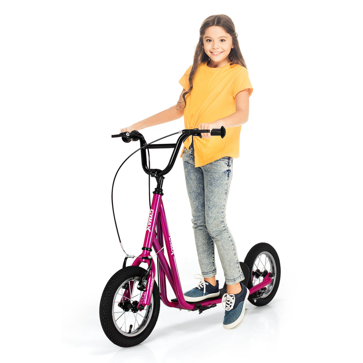 Height Adjustable Kid Kick Scooter with 12 Inch Air Filled Wheel