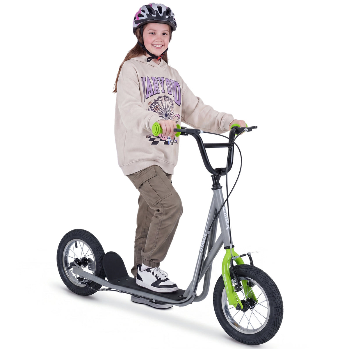 Height Adjustable Kid Kick Scooter with 12 Inch Air Filled Wheel