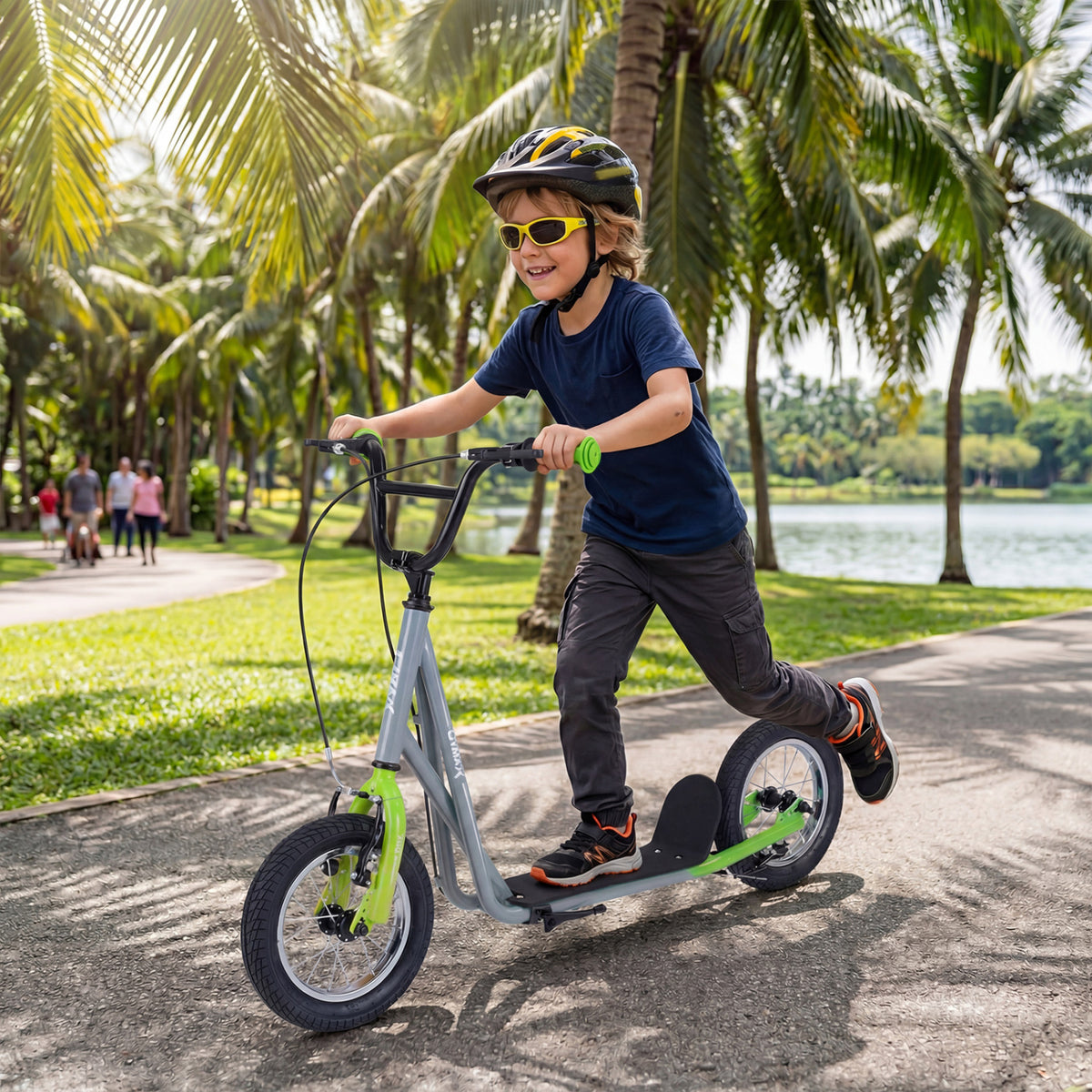 Height Adjustable Kid Kick Scooter with 12 Inch Air Filled Wheel