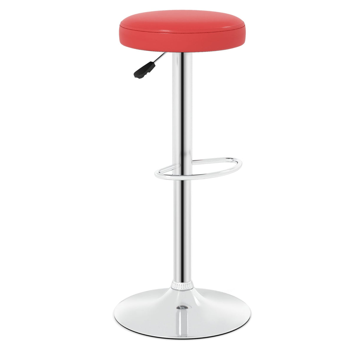 Height-adjustable Bar Stool with 360° Swivel for Kitchen & Dining-Red-Bar Stools-DECOROLALA