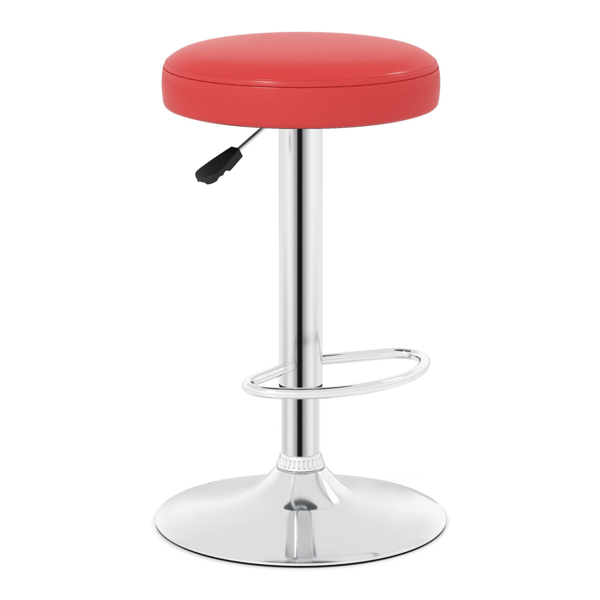 Height-adjustable Bar Stool with 360° Swivel for Kitchen & Dining-Red-Bar Stools-DECOROLALA