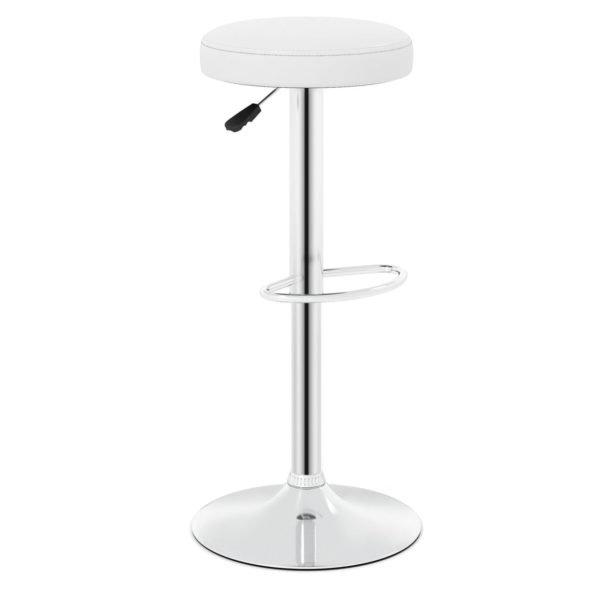 Height-adjustable Bar Stool with 360° Swivel for Kitchen & Dining-White-Bar Stools-DECOROLALA