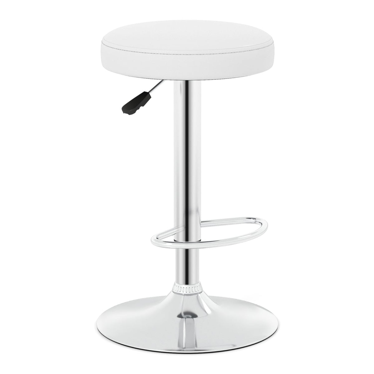 Height-adjustable Bar Stool with 360° Swivel for Kitchen & Dining-White-Bar Stools-DECOROLALA