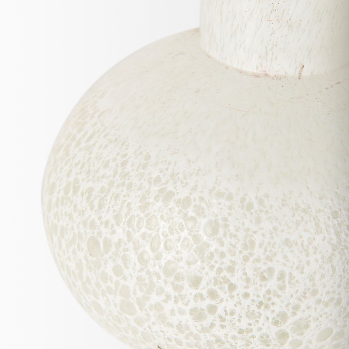 Heket Short White Glass Vase-Vase-DECOROLALA