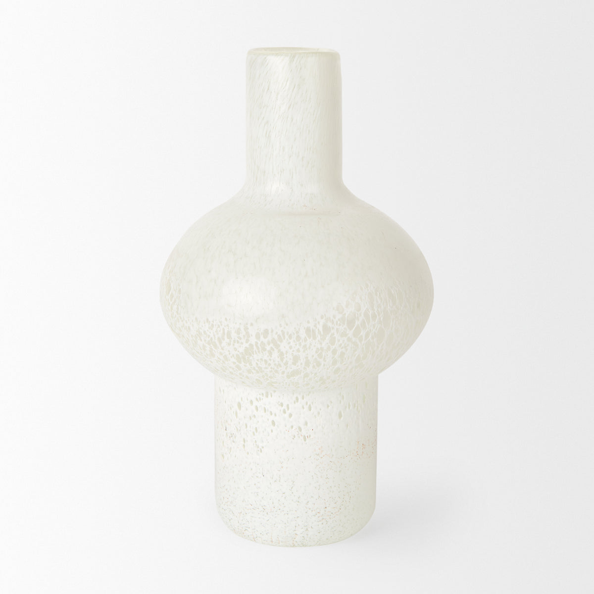 Heket Tall White Glass Vase-Vase-DECOROLALA