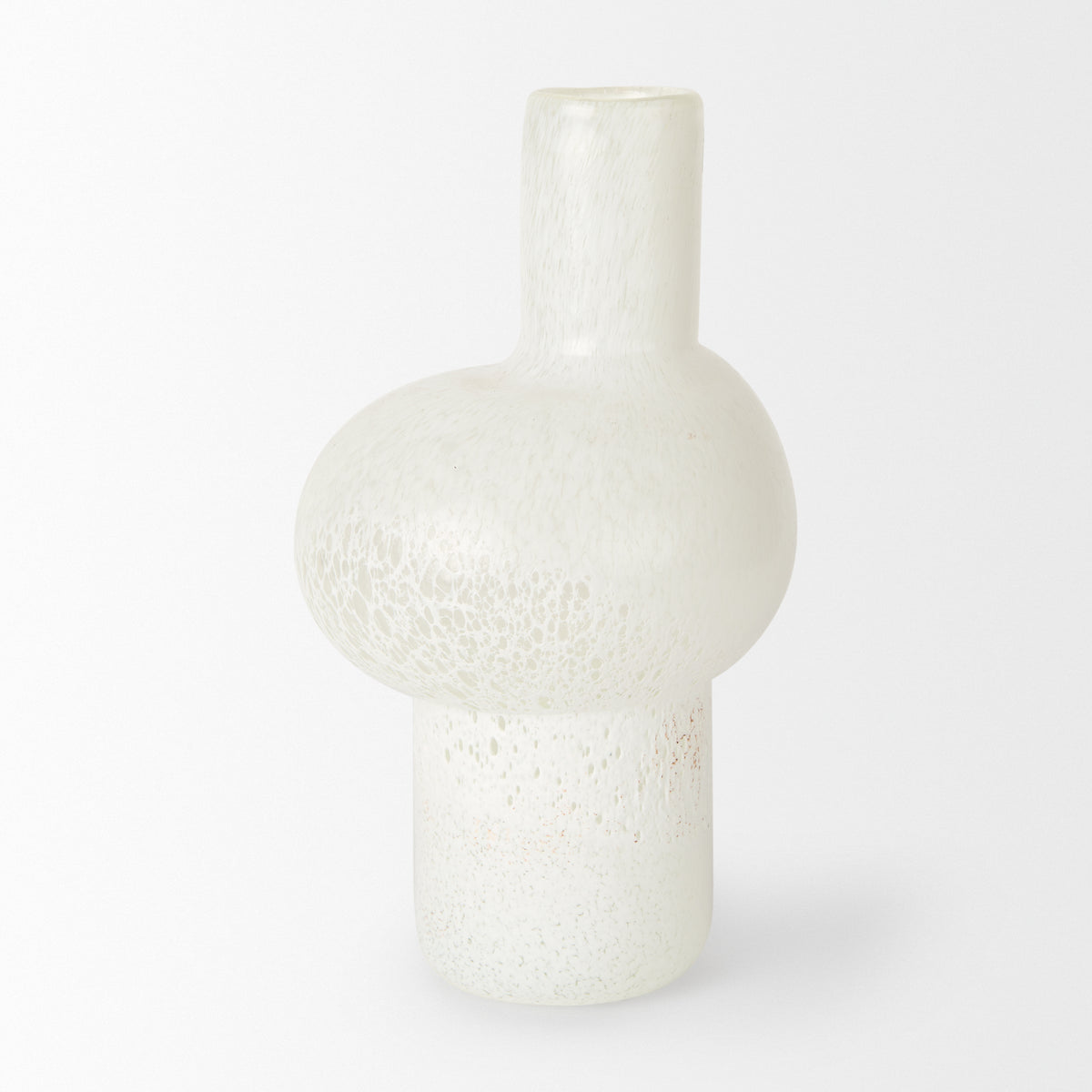 Heket Tall White Glass Vase-Vase-DECOROLALA