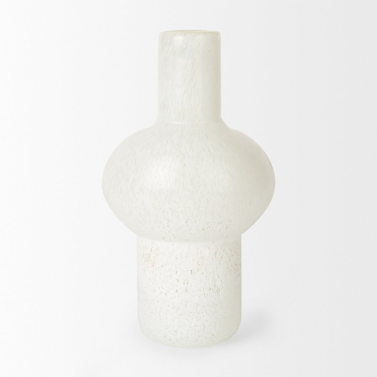 Heket Tall White Glass Vase-Vase-DECOROLALA